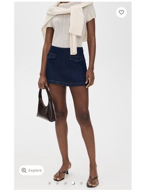 Reformation Navy Blue Denim Mini Skirt